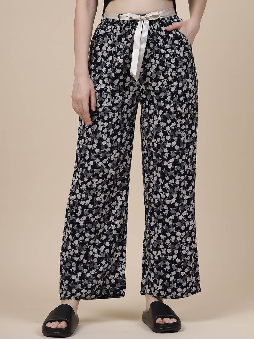 

Sweet Dreams Black Women Floral Printed Straight Palazzos