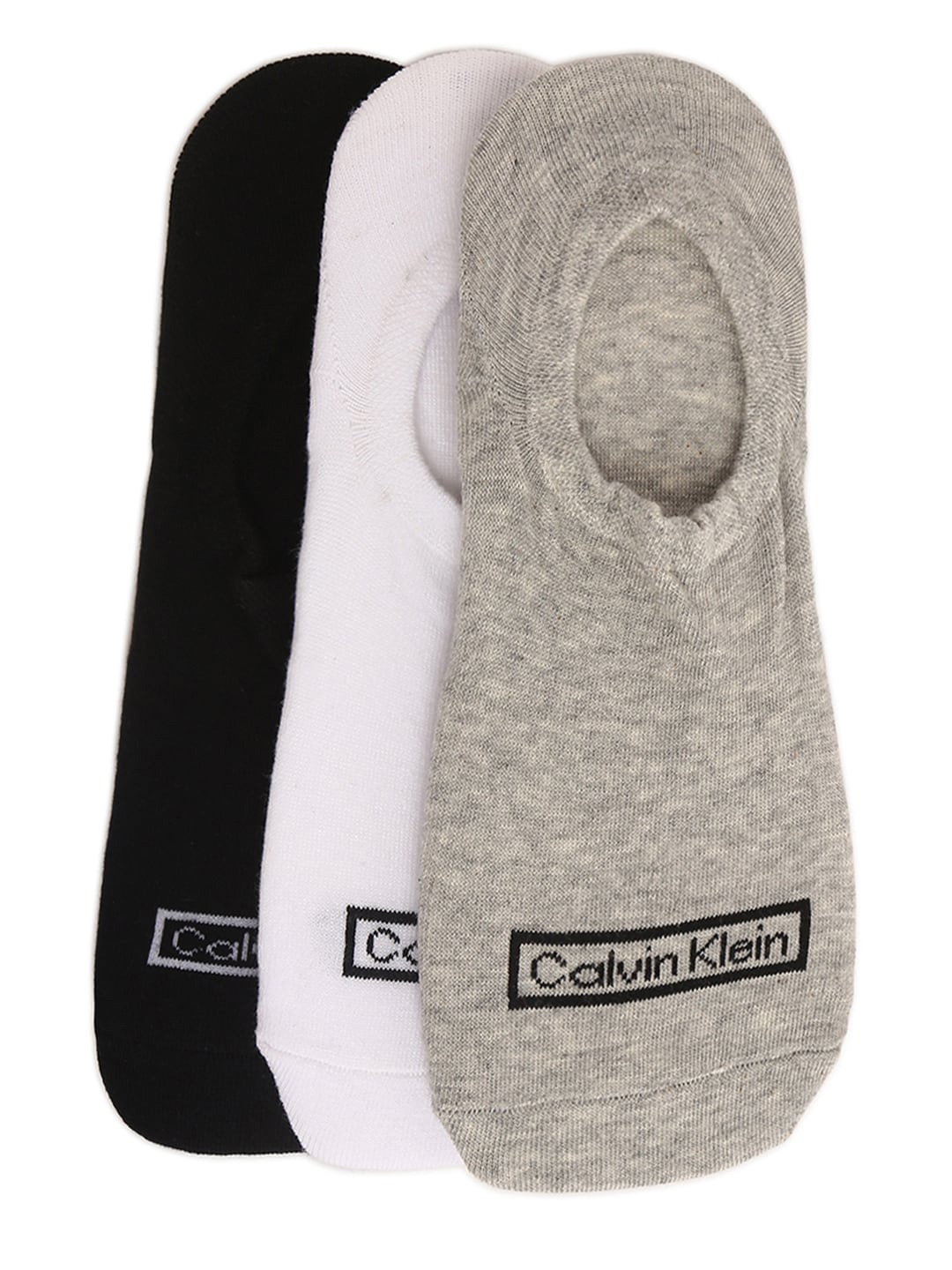 

Calvin Klein Pack Of 3 Patterned Cotton Ankle-Length Socks, Black