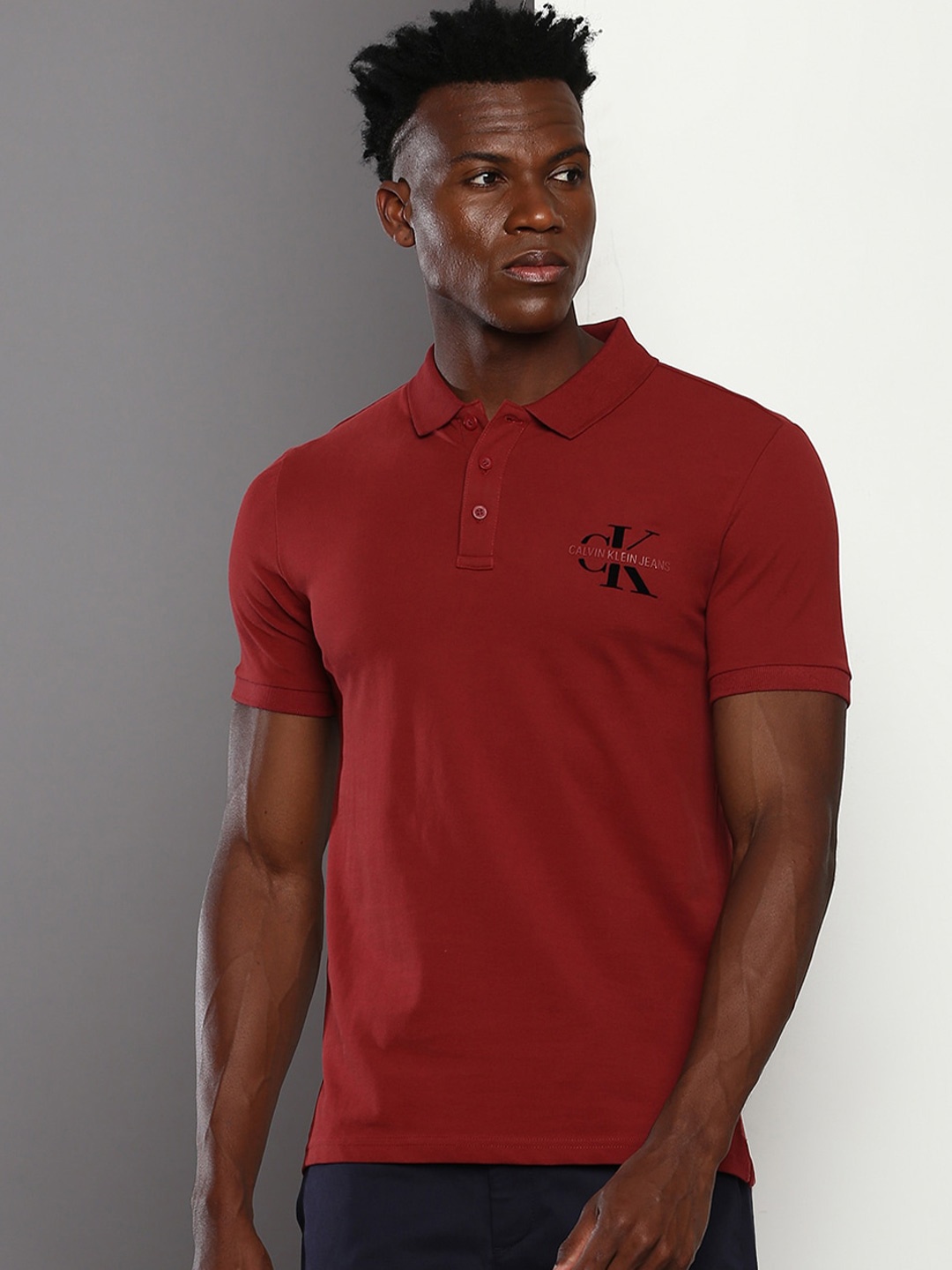 

Calvin Klein Polo Collar Cotton Slim Fit T-shirt, Orange