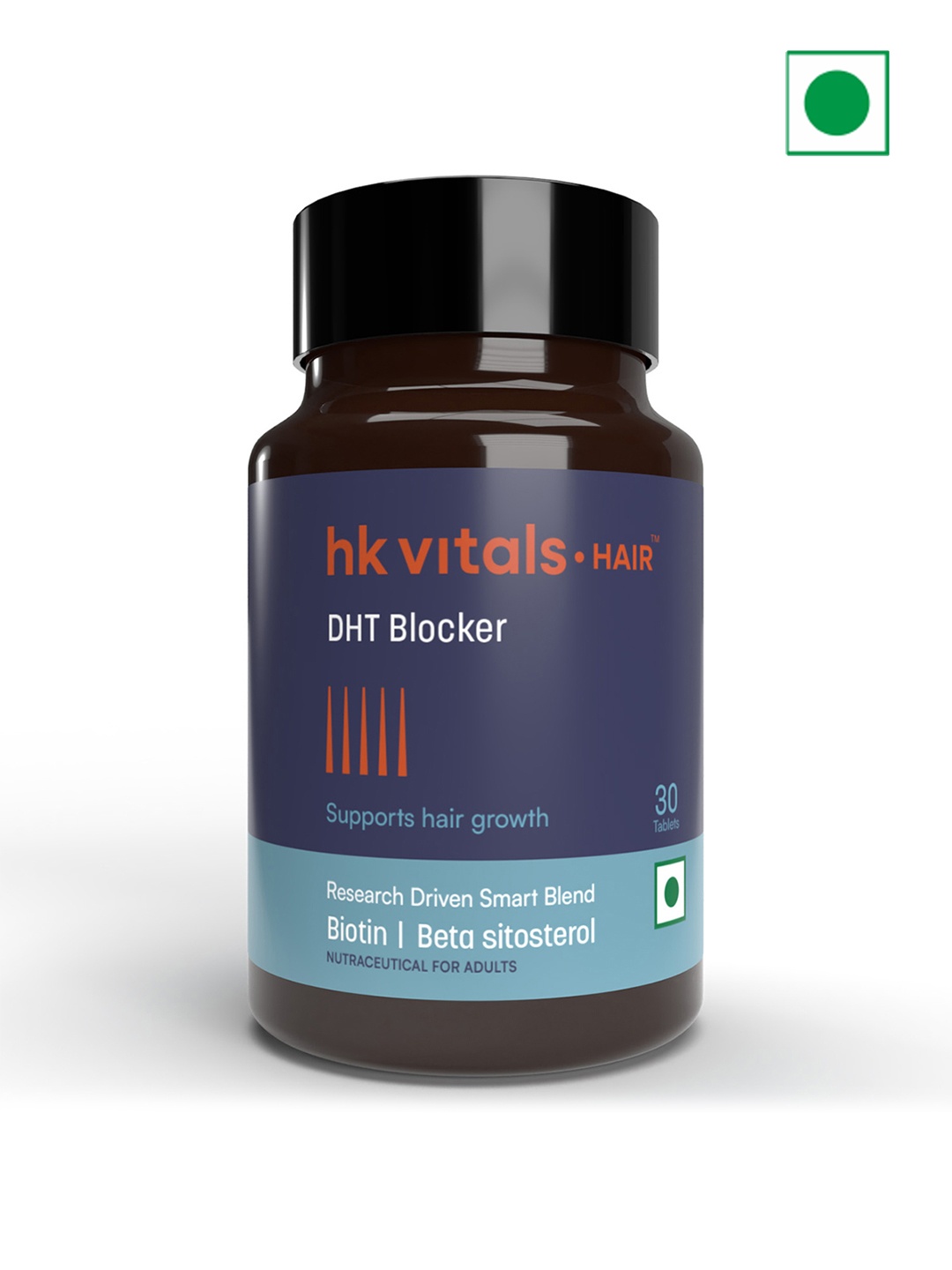 

HK VITALS DHT Blocker With Biotin Tablets To Reduce Hair Fall - 30 Tablets, Blue