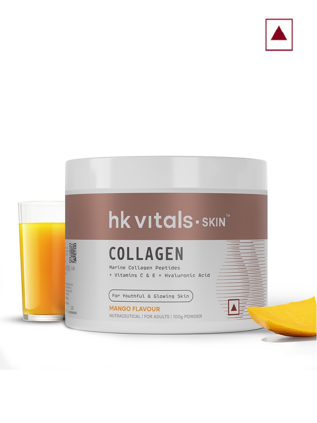 

HK VITALS Skin Radiance Collagen Powder - Marine Collagen - Mango Flavour - 100g, Yellow