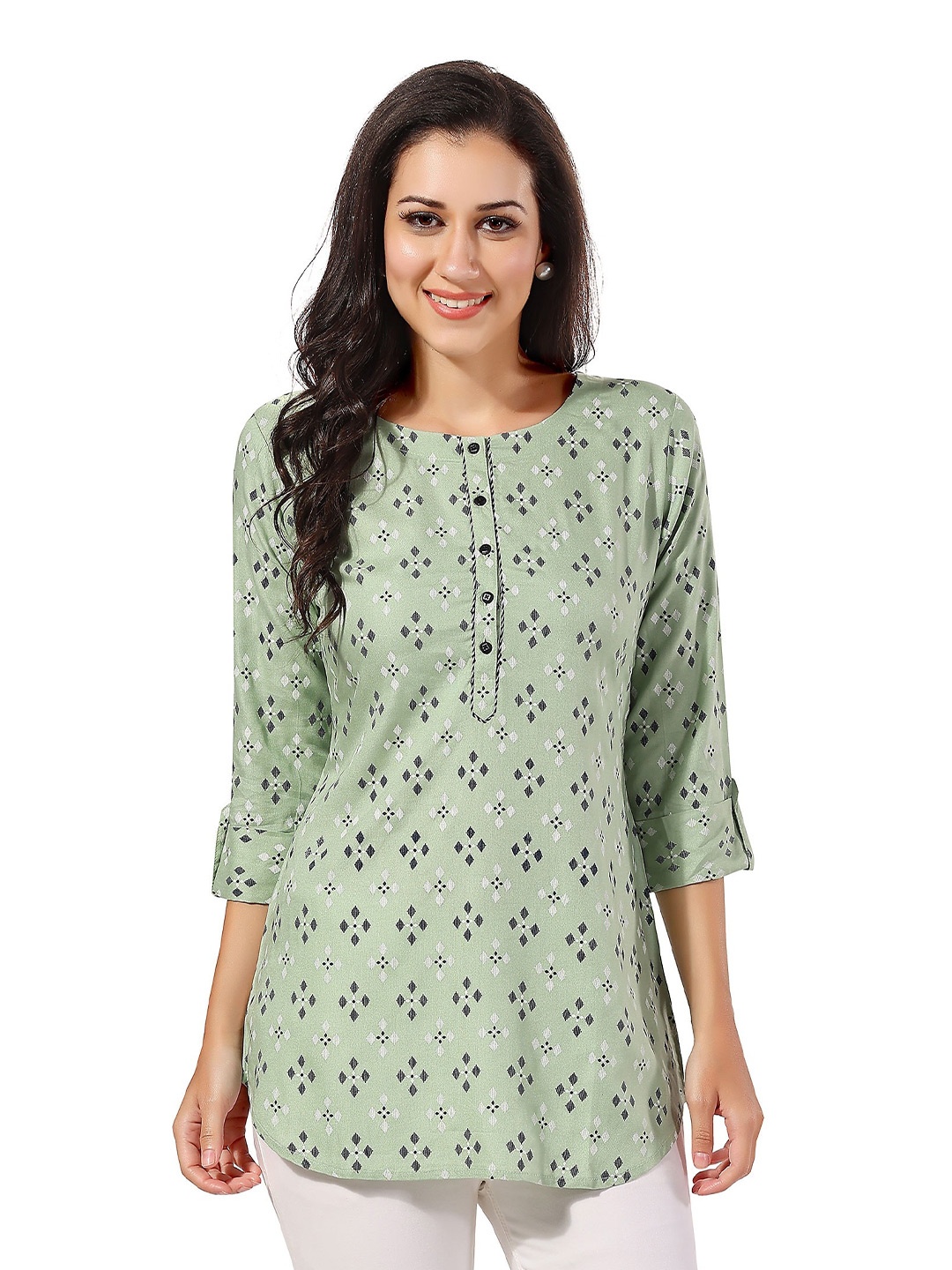 

keshubaba Printed Ethnic Tunic, Green
