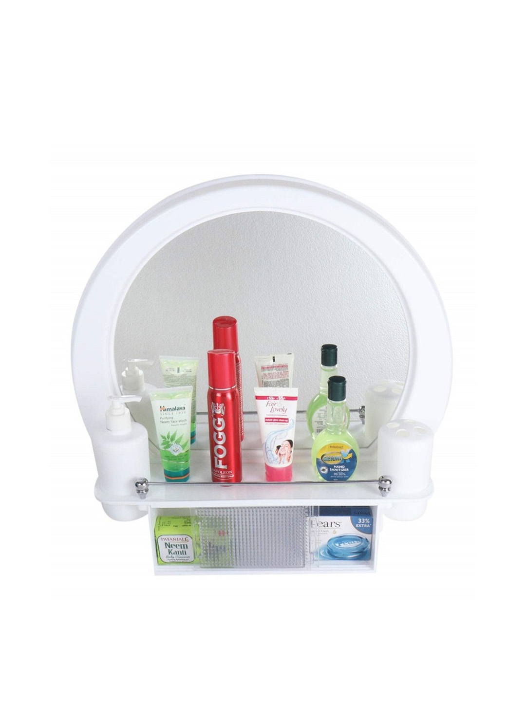 

BRANCO White & Grey Designer Glass Wall Mirror