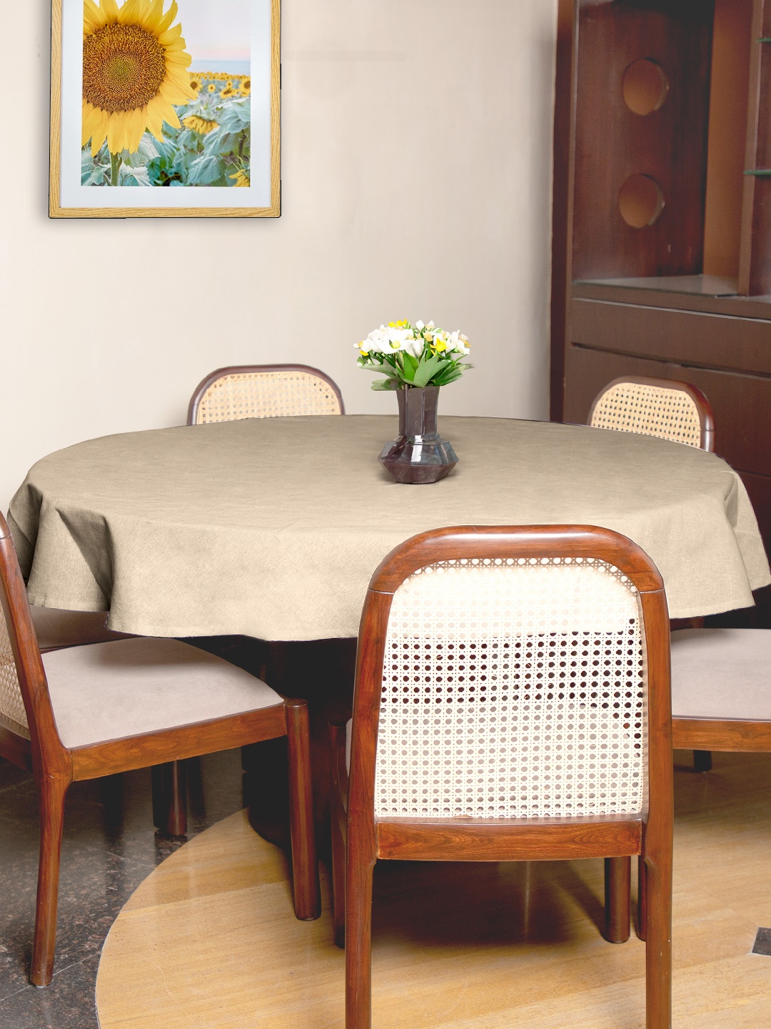 

Anko Beige Cotton Round Table Cover