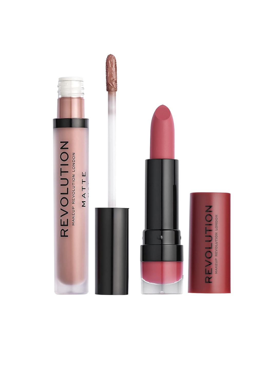 

Makeup Revolution London Matte Lipstick Combo - Dollhouse 116 + Chauffeur 110, Pink