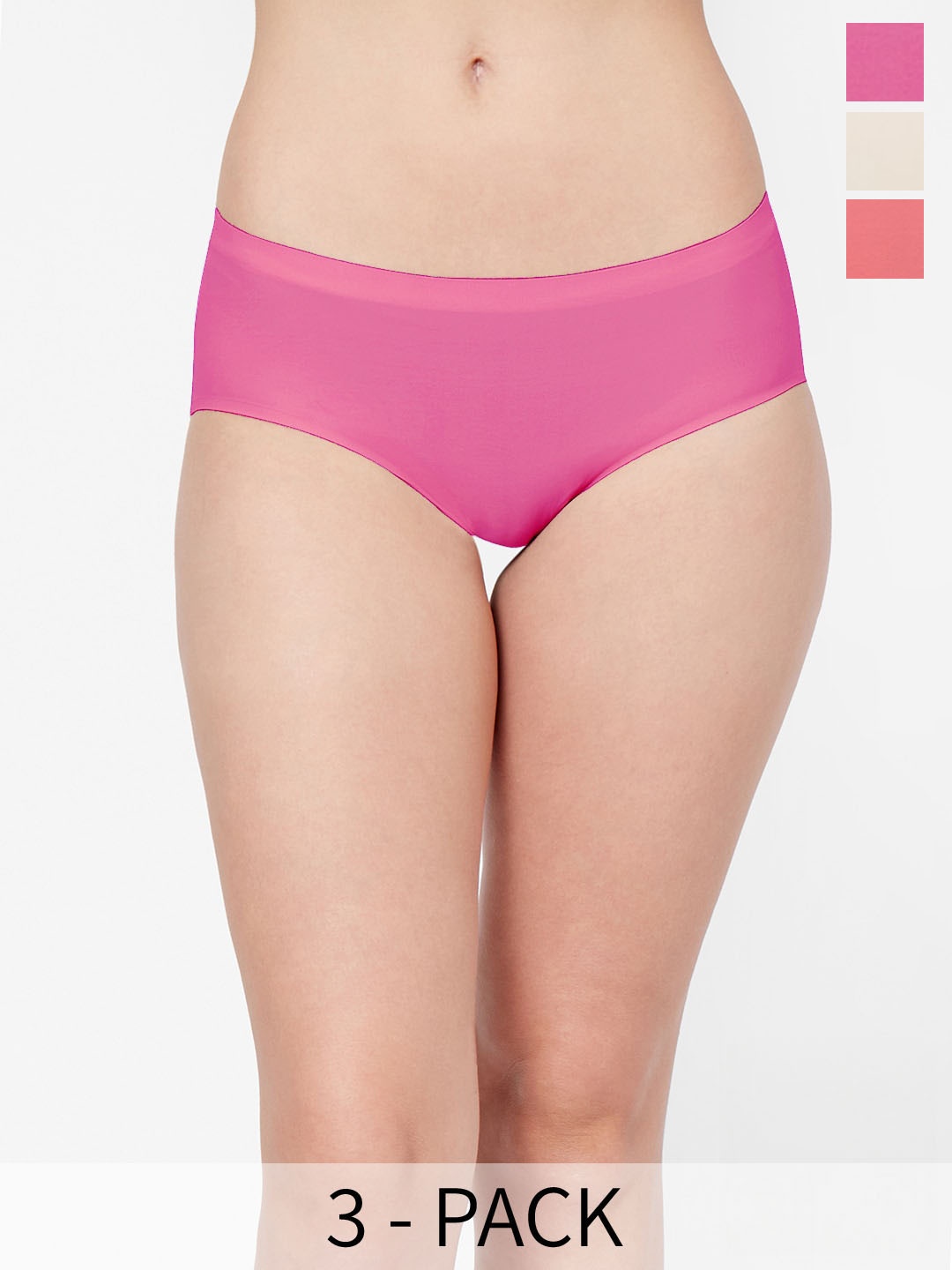 

FashionRack Pack Of 3 Anti-Odour Mid-Rise Hipster Briefs 910-SFuPe, Pink