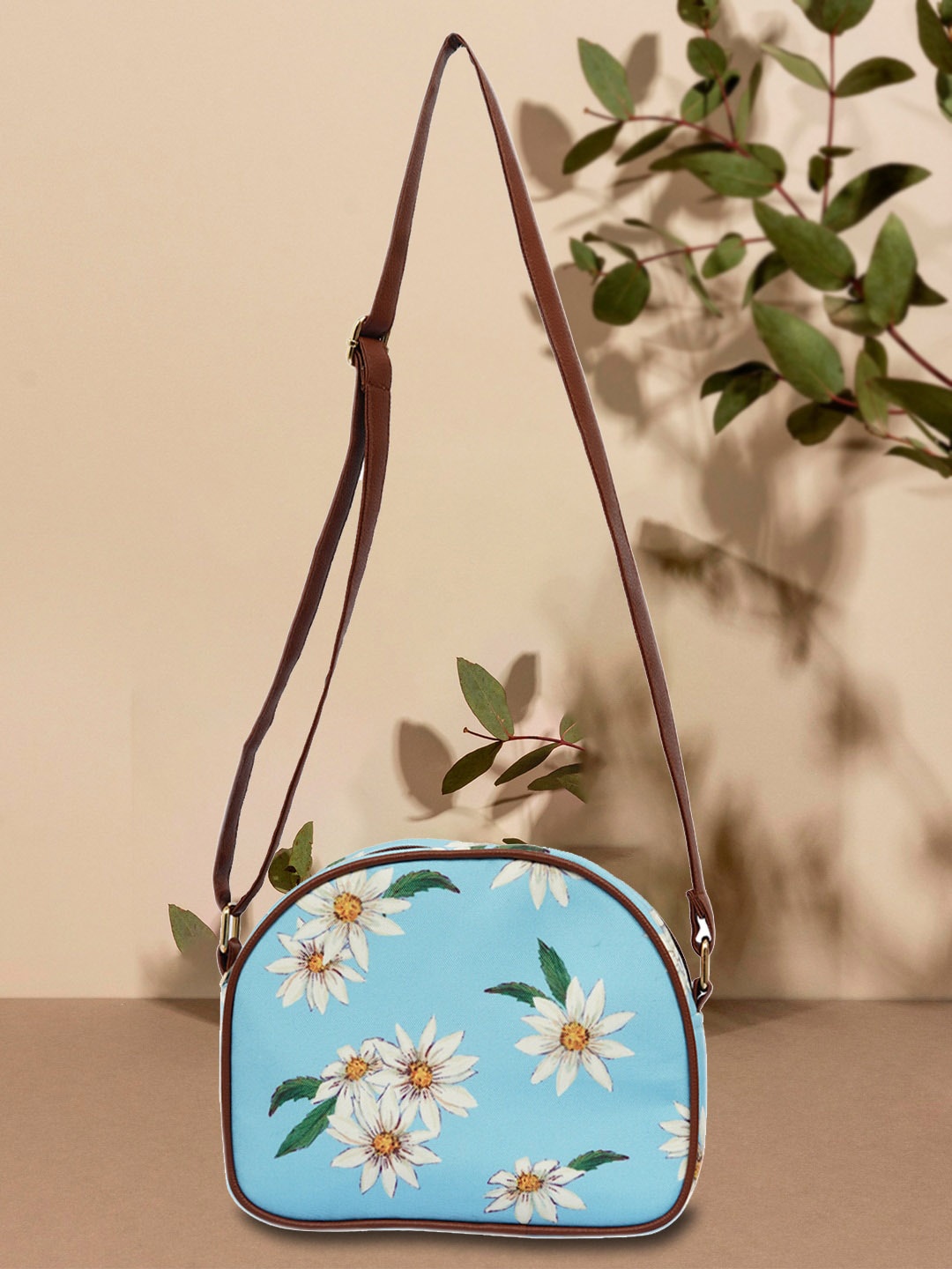 

DressBerry Floral Printed Sling Bag with, Blue