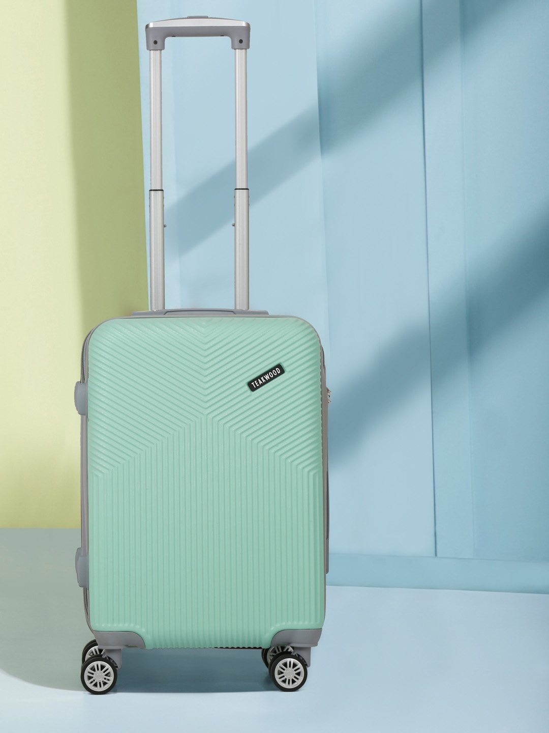 

Teakwood Leathers Crown Textured Cabin Hard Trolley Bag 40 ltr, Green