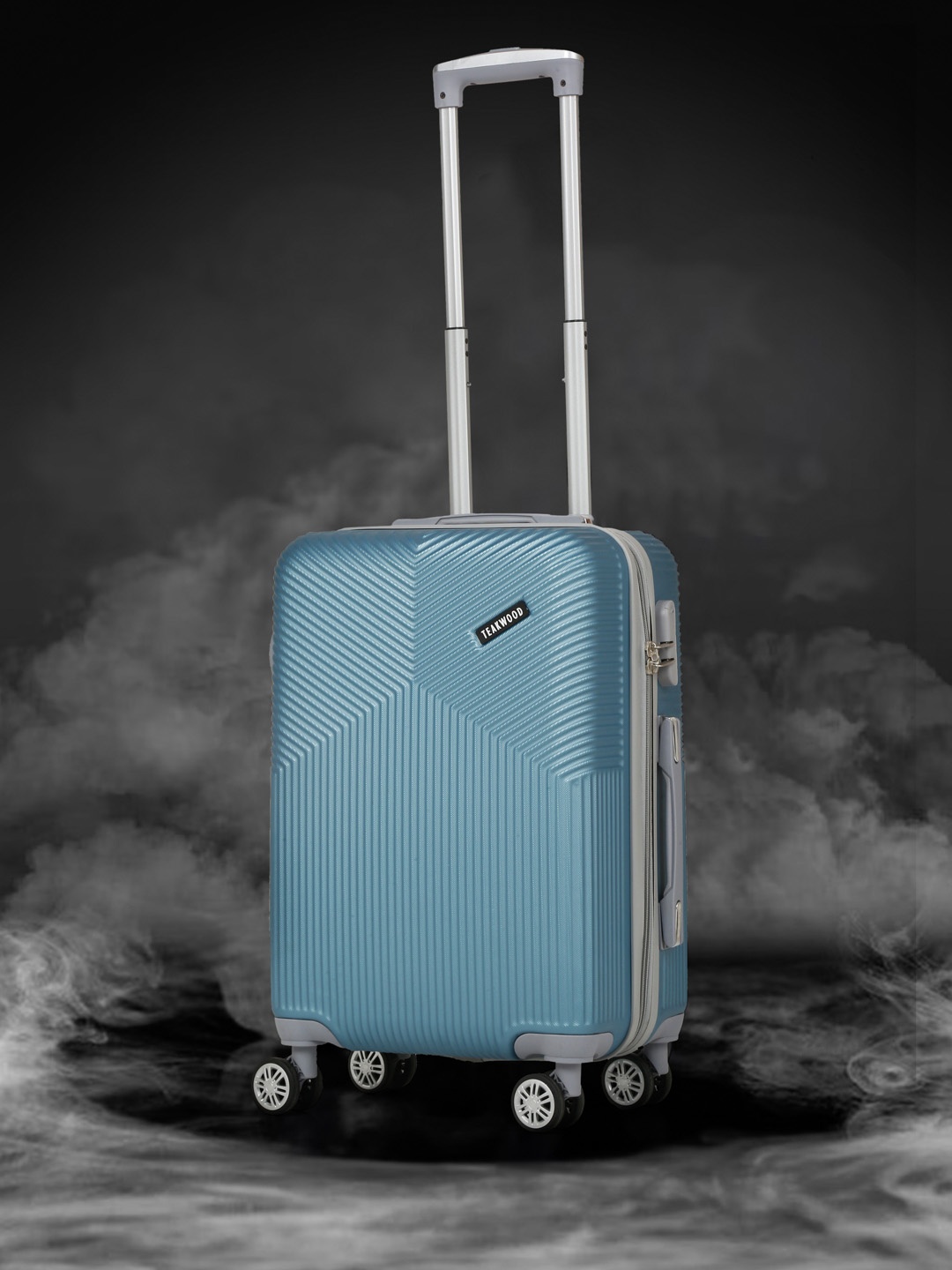 

Teakwood Leathers Crown Textured Cabin Hard Trolley Bag 40 ltr, Blue