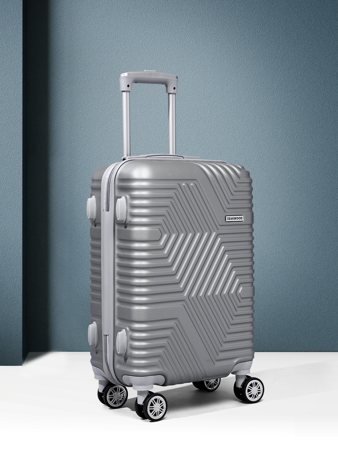 

Teakwood Leathers Textured Hard Cabin Suitcase Trolley Bag 40 L, Grey