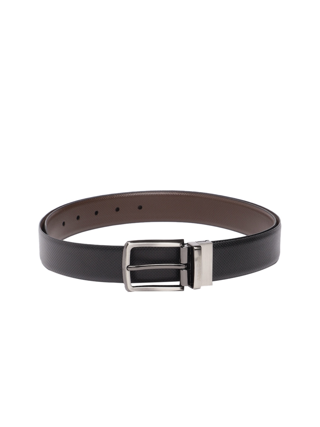 

Allen Solly Men Textured Leather Reversible Belt, Black