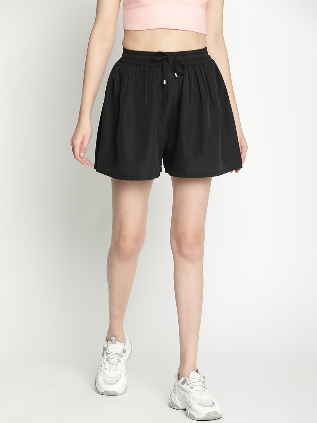

DRAAX Fashions Women Mid-Rise Regular Shorts, Black