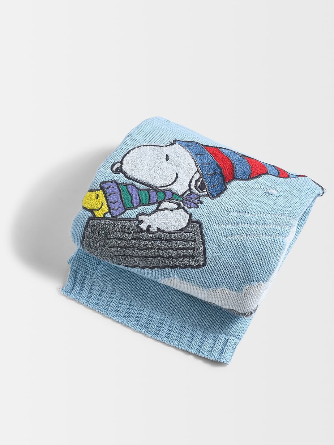 

MiArcus Kids Peanuts Print Cotton Mild Winter 210 GSM Single Bed Blanket, Blue