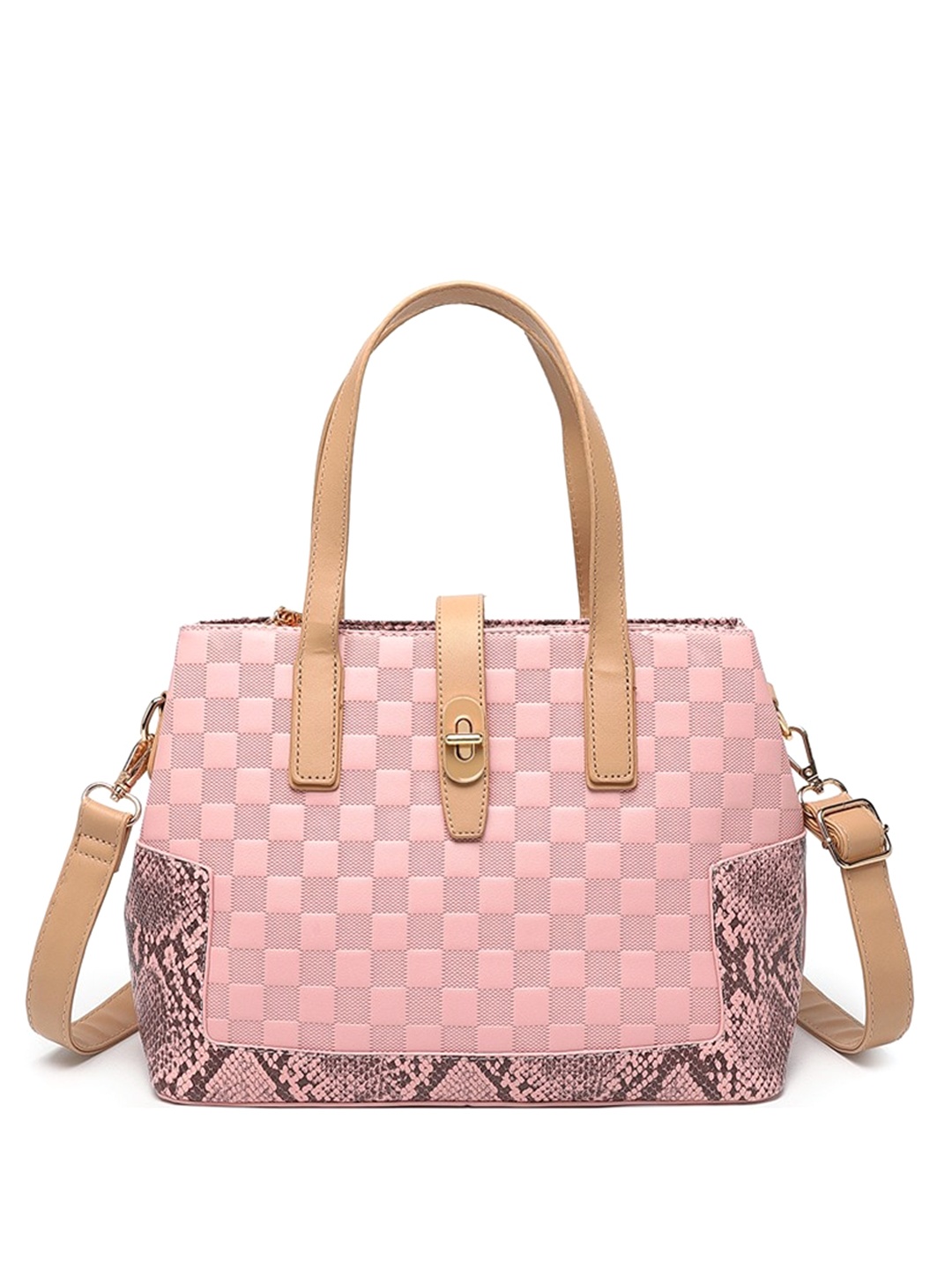 

Diana Korr Textured Oversized Structured Handheld Bag, Pink
