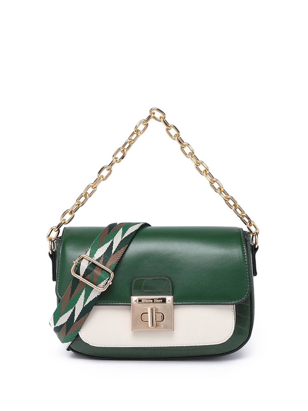 

Diana Korr Colourblocked Structured Sling Bag, Green