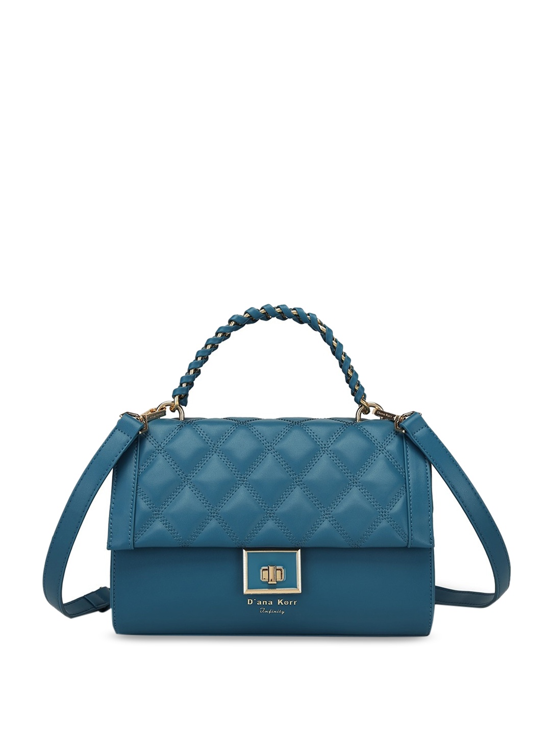

Diana Korr Textured Structured Handheld Bag With Quilted, Blue