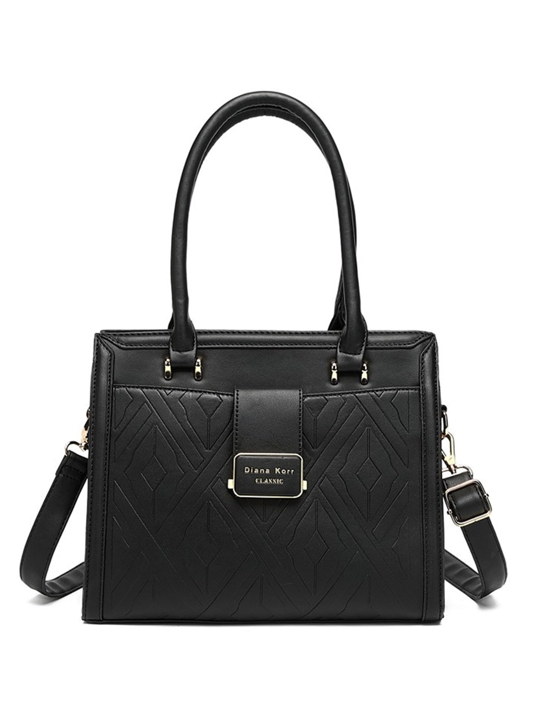 

Diana Korr Textured Structured Shoulder Bag, Black
