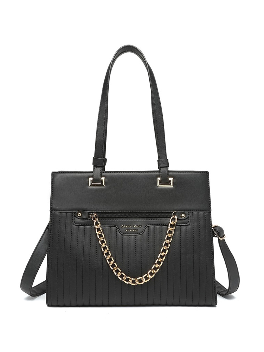 

Diana Korr Quilted Structured Handheld Bag, Black