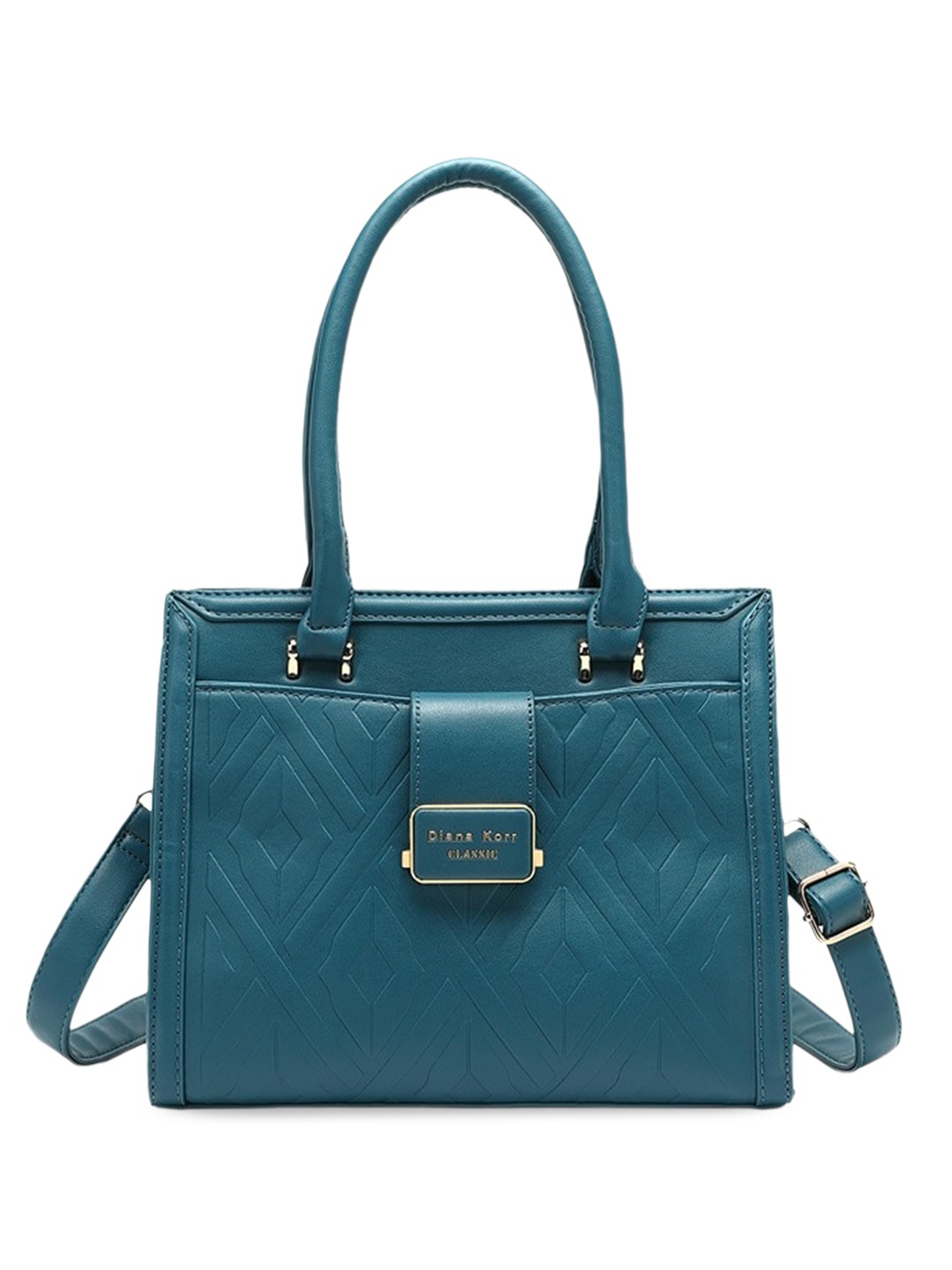 

Diana Korr PU Textured Swagger Shoulder Bag, Turquoise blue