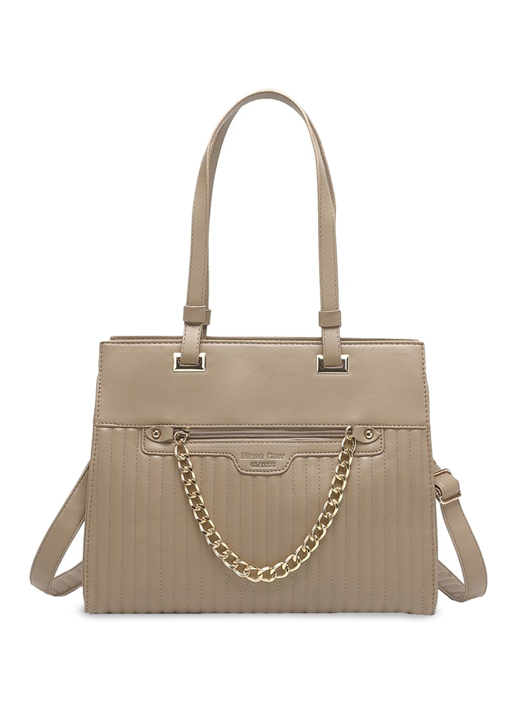 

Diana Korr Structured Shoulder Bag With Quilted, Beige