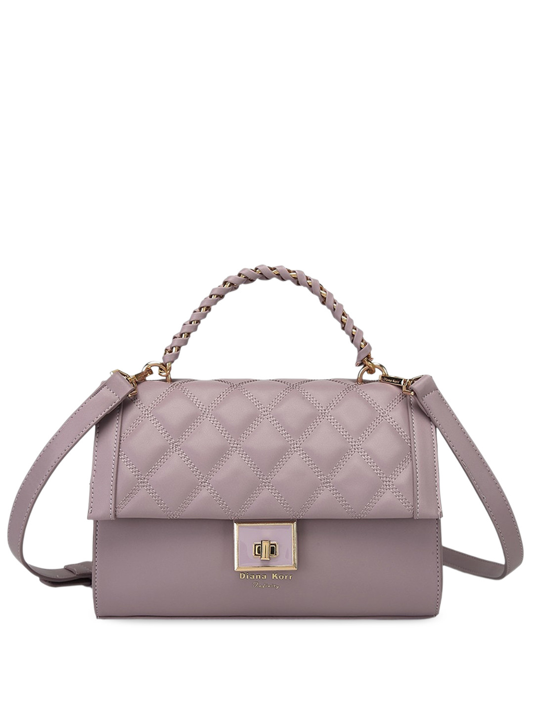 

Diana Korr Textured Quilted Satchel Bag, Purple