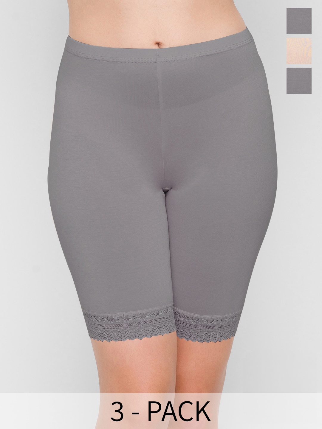

FashionRack Pack Of 3 Anti-Odour Mid-Rise Boy Shorts Briefs 081-GGS, Grey