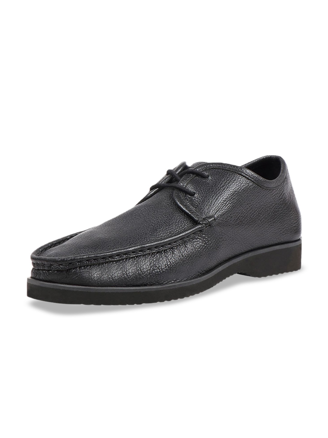 

Hidesign Men Textured Leather Derbys, Black