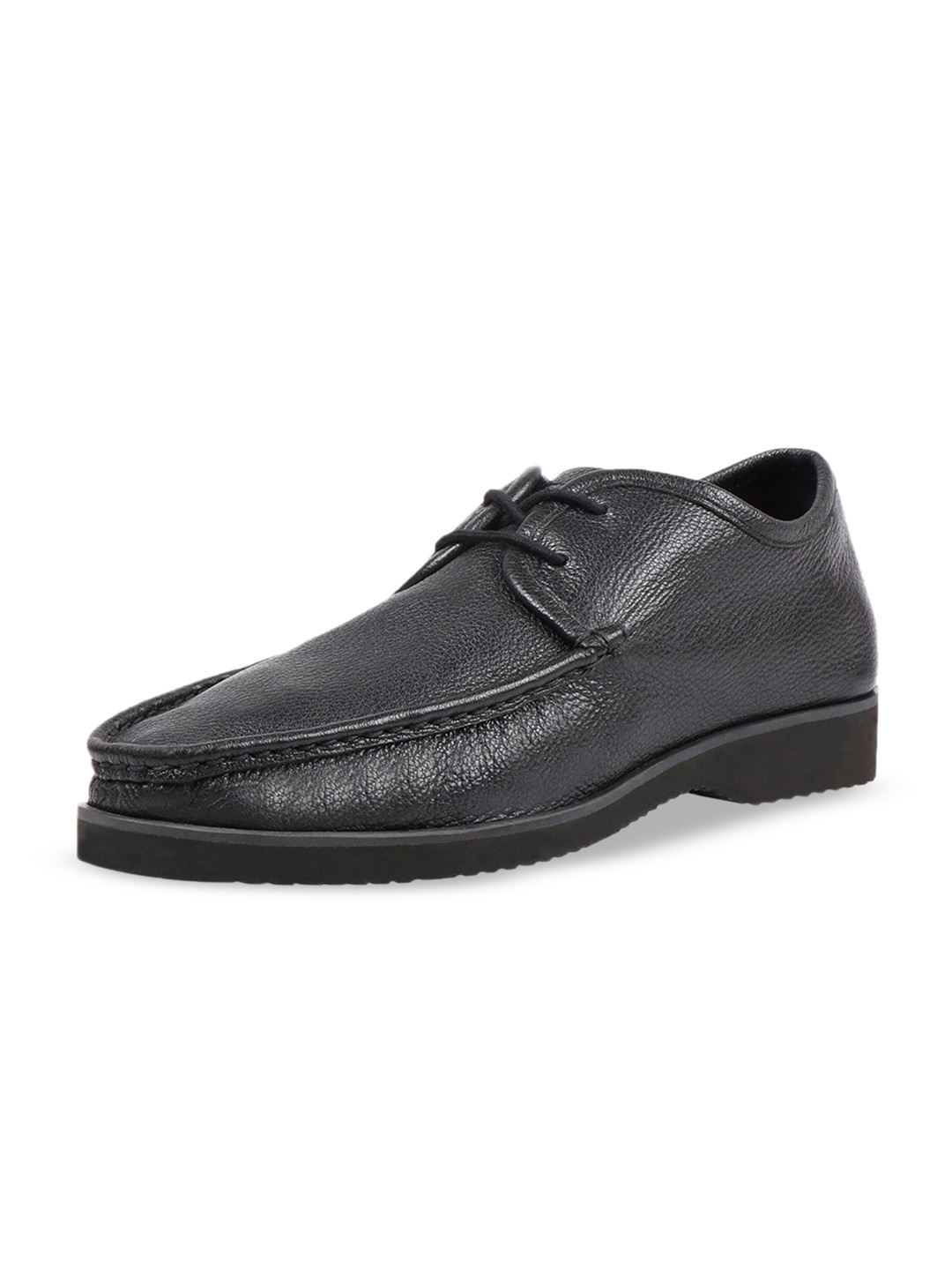 

Hidesign Men Black Textured Leather Derbys