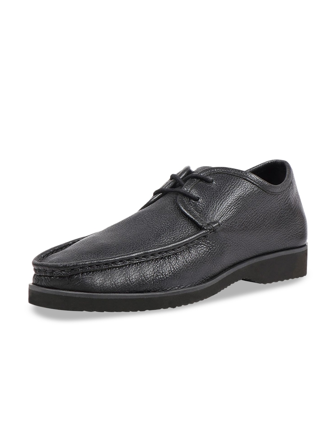 

Hidesign Men Black Textured Leather Derbys