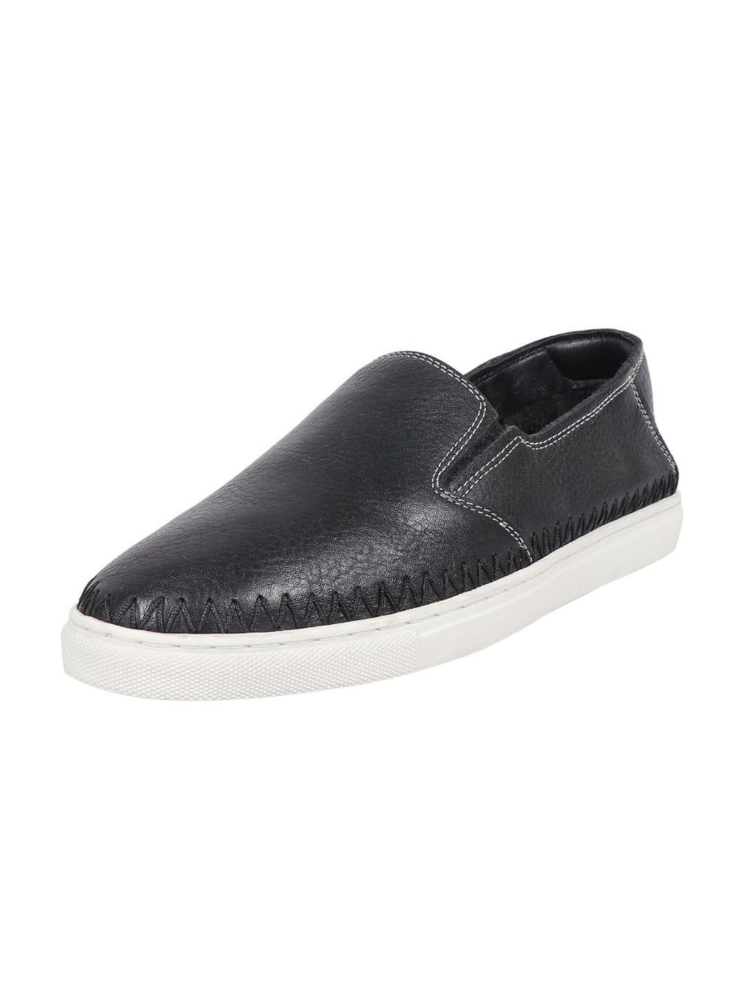 

Hidesign Men VANCOUVER Leather Slip-On Sneakers, Black