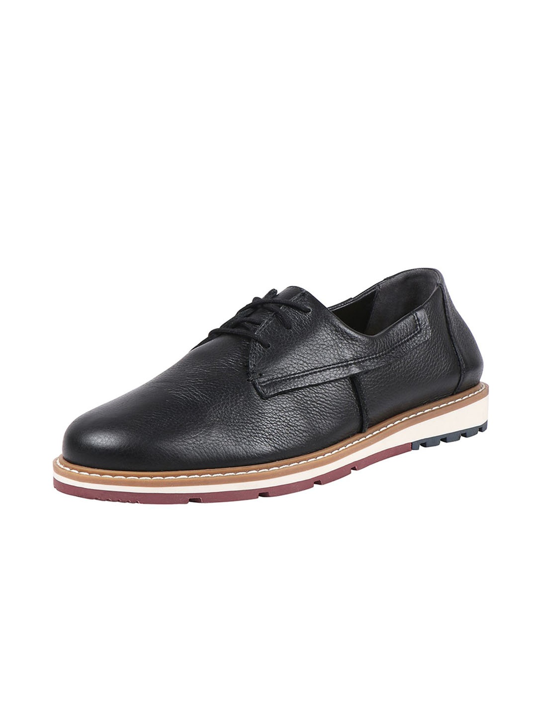 

Hidesign Men Taos Textured Leather Derbys, Black