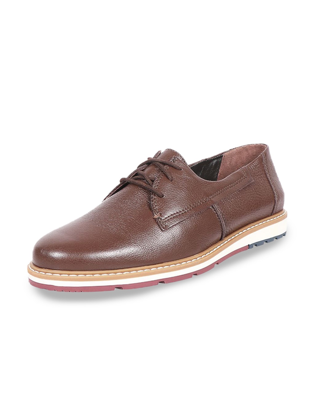 

Hidesign Men Taos Textured Leather Derbys, Brown