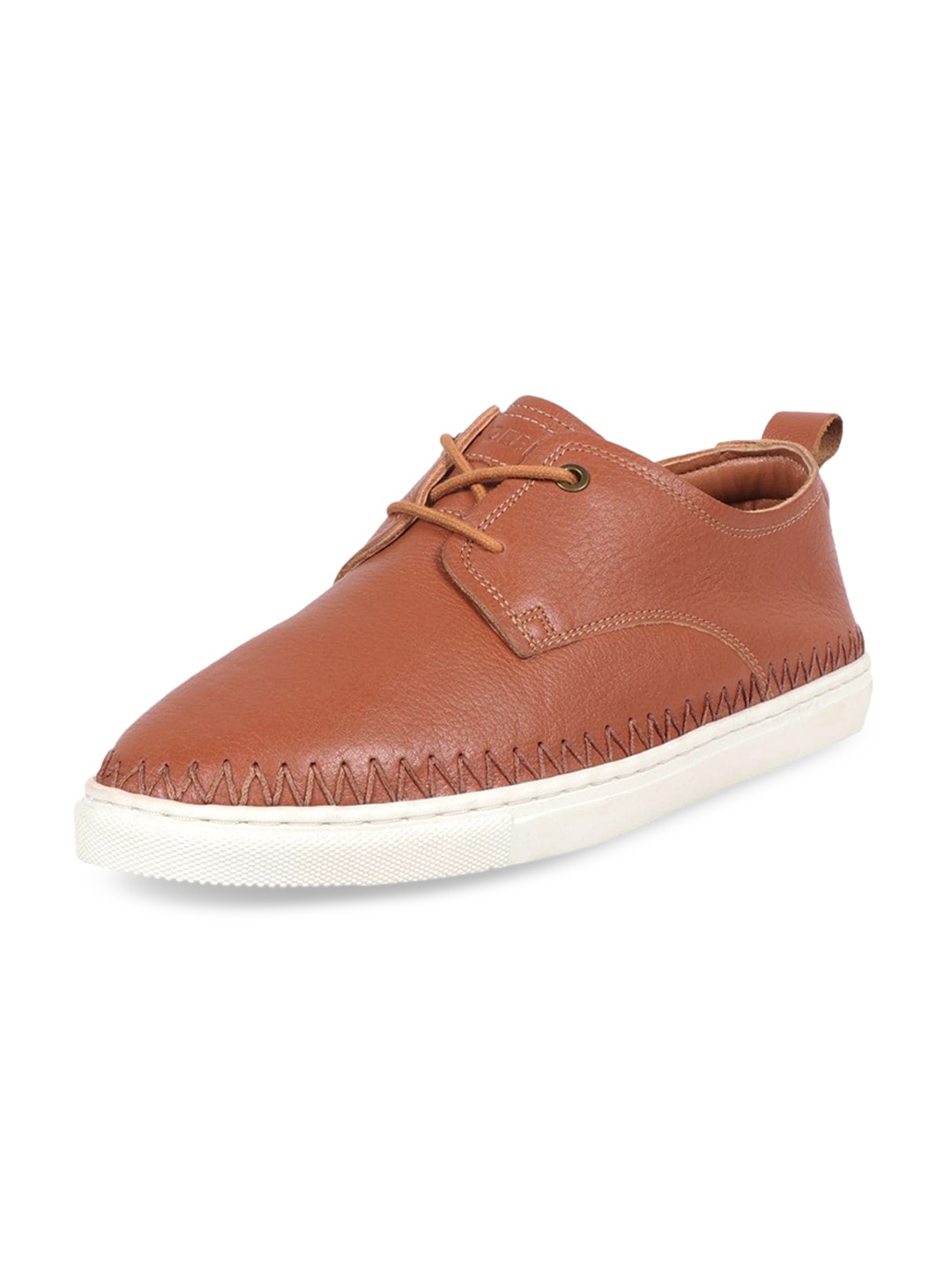 

Hidesign Men Tan Textured Leather Derbys