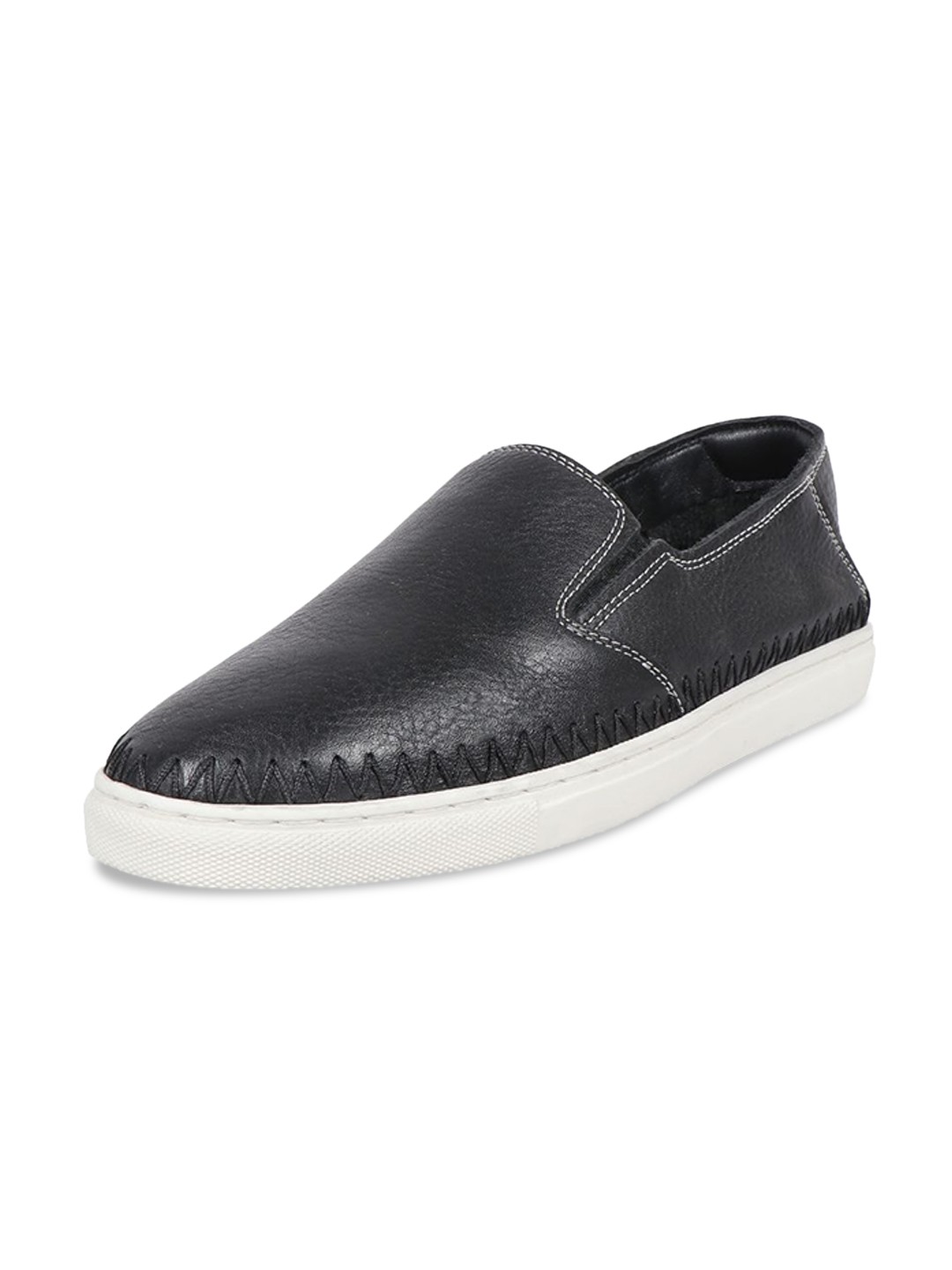 

Hidesign Men Vancouver Leather Slip-On Sneakers, Black