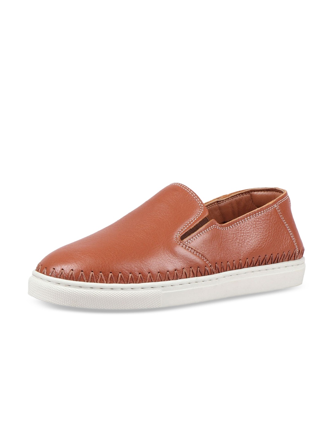 

Hidesign Men Tan Leather Slip-On Sneakers