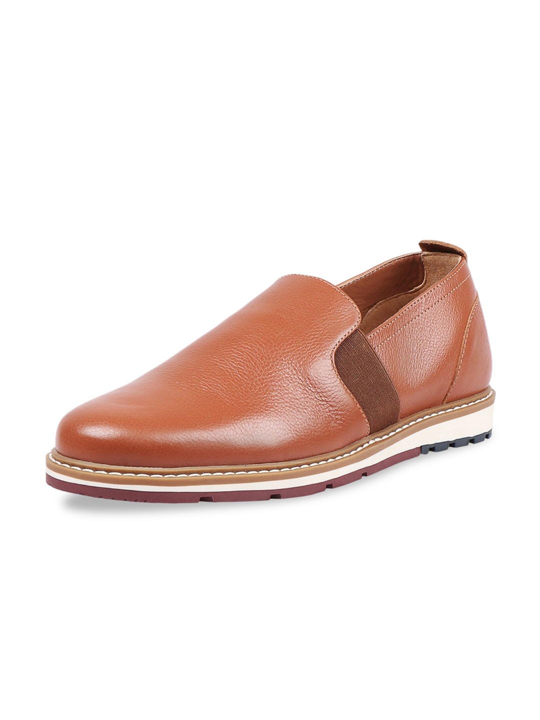 

Hidesign Men Quebec Textured Leather Loafers, Tan