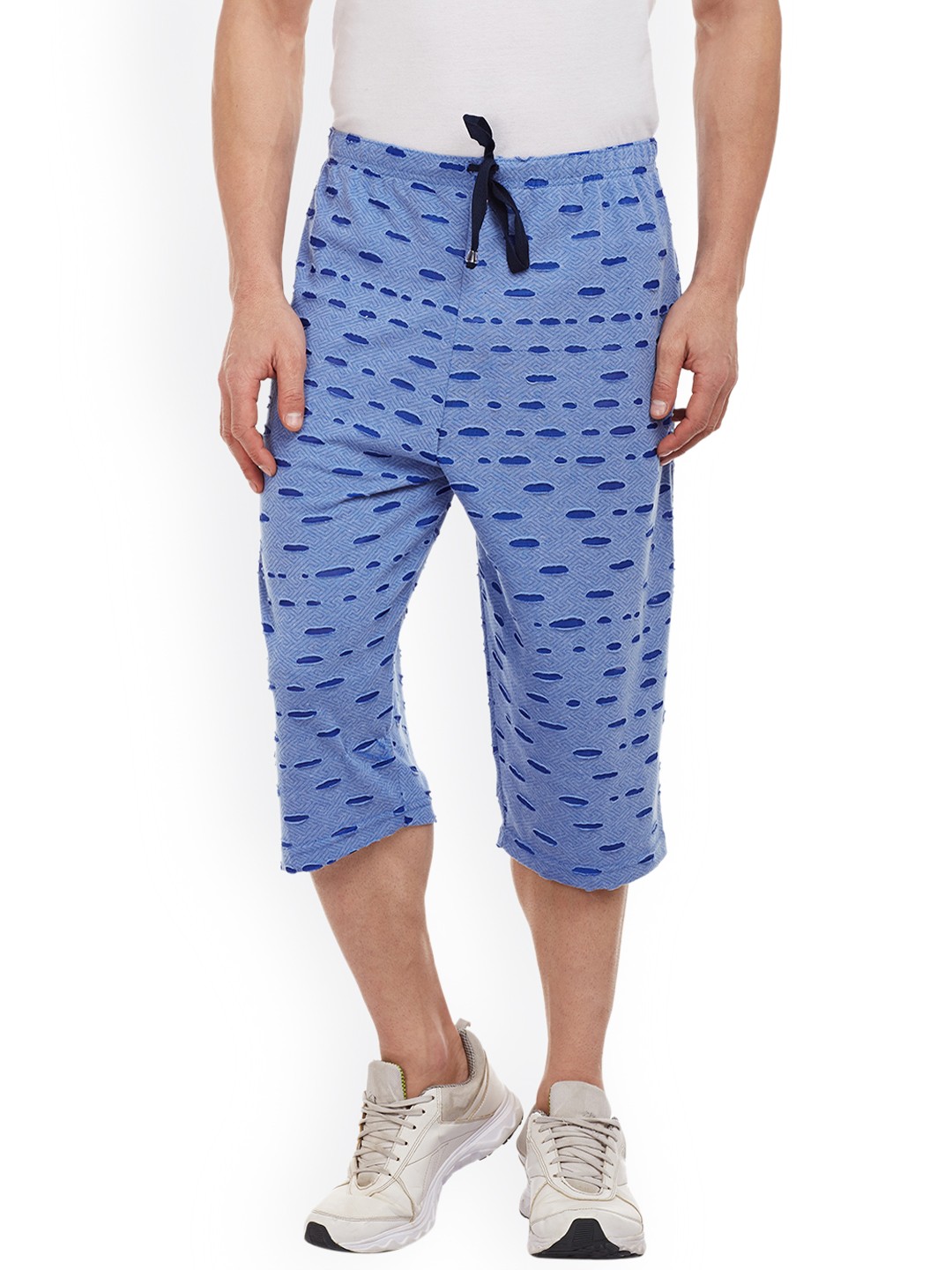 

VIMAL Men Blue Self Design Regular Fit Regular Shorts