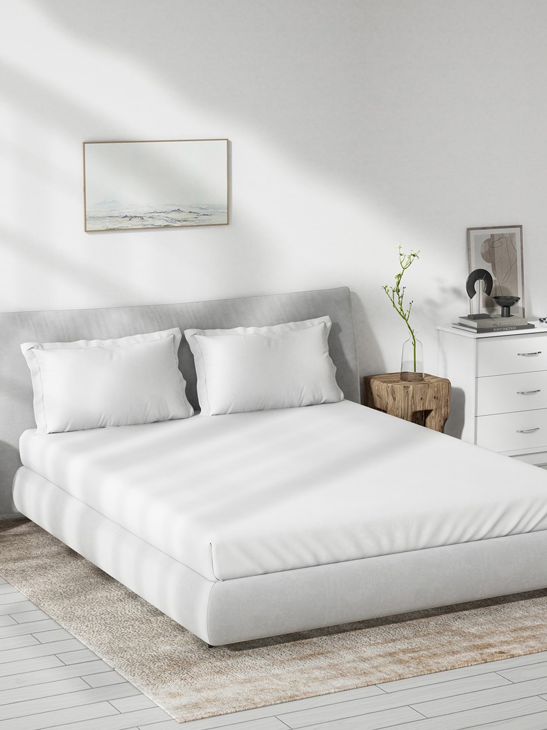 

DDecor White Cotton 180 TC King Bedsheet With 2 Pillow Covers