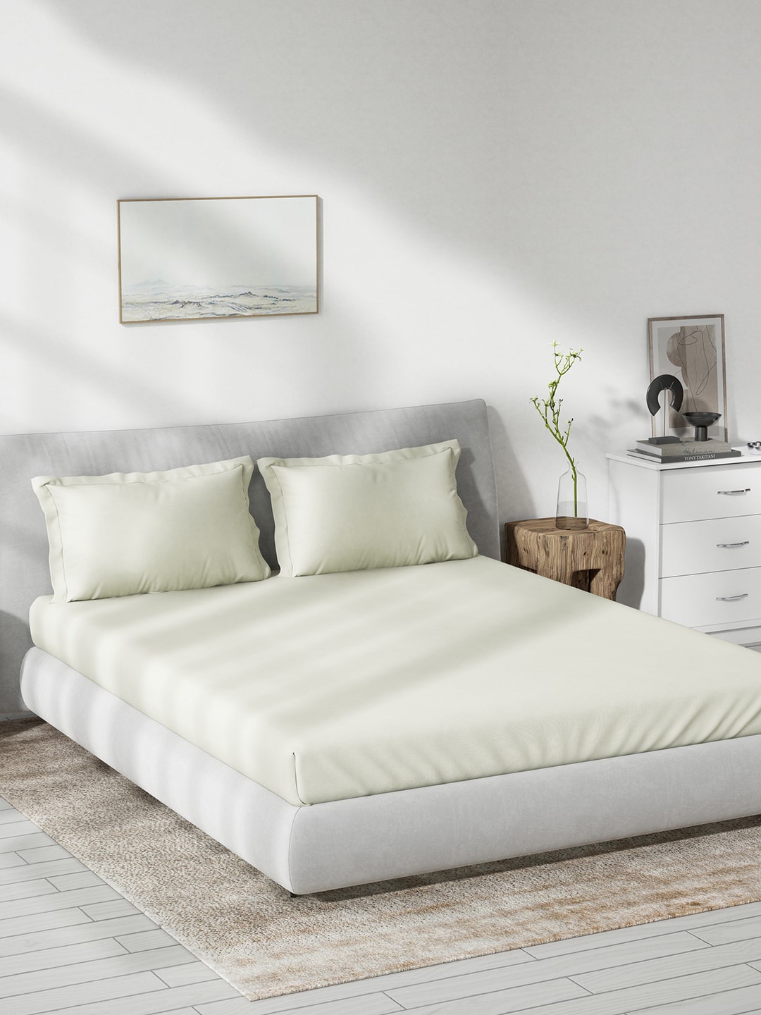 

DDecor White Cotton 180 TC King Bedsheet with 2 Pillow Covers