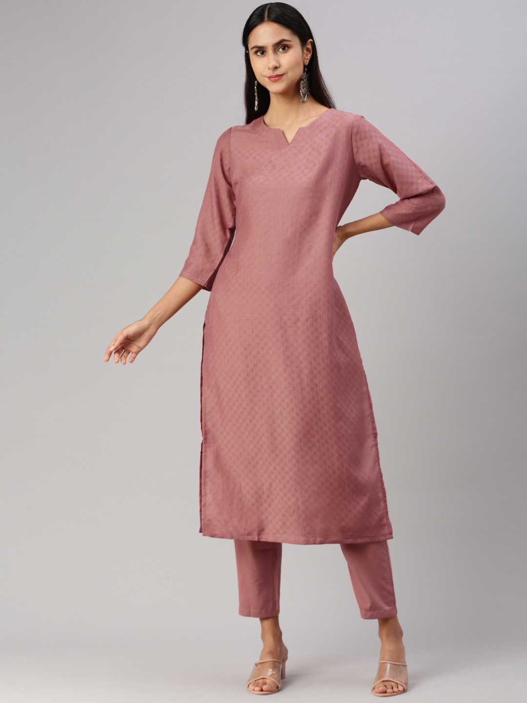 

HRITIKA Women Regular Kurta with Trousers, Pink