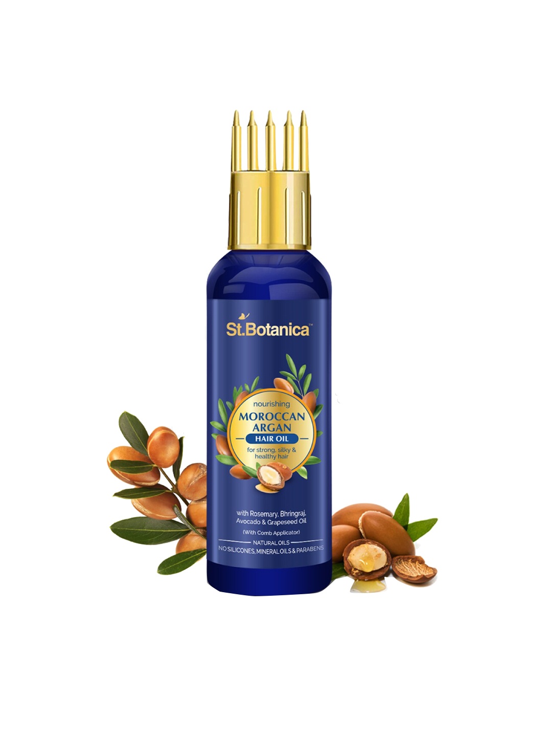 

St.Botanica Moroccan Argan Hair Oil With Argan & Olive Oil - 50ml, Blue