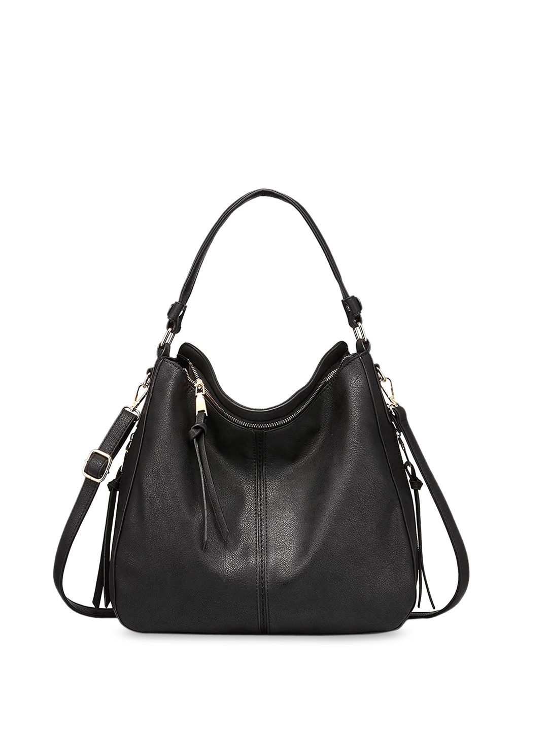 

Mast & Harbour Black PU Structured Hobo Bag