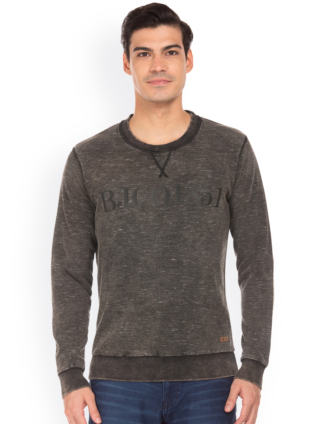 

Arrow Blue Jean Co. Men Brown Self Design Sweatshirt