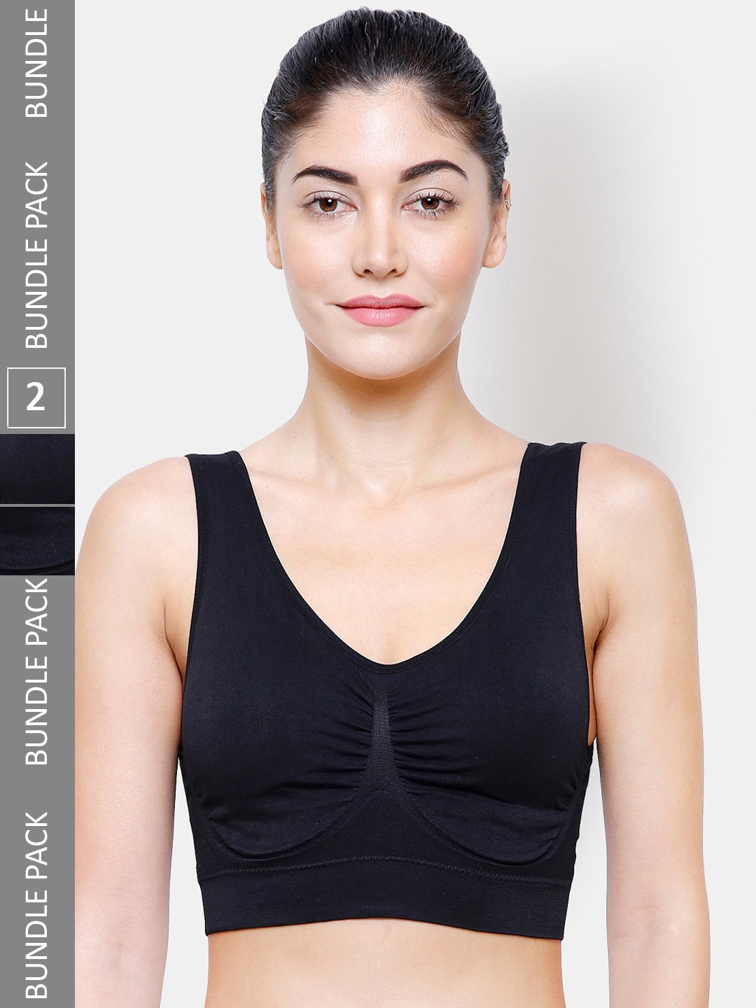 

FashionRack Pack of 2 Full Coverage Lightly Padded Bra With All Day Comfort, Black