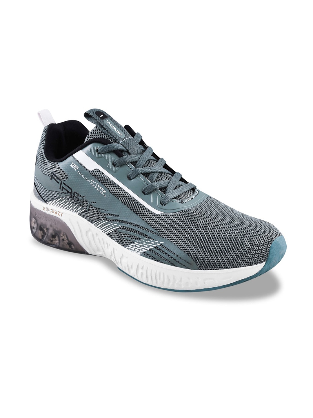 

Campus Men Mesh Lace-Up Running Non-Marking Shoes, Grey