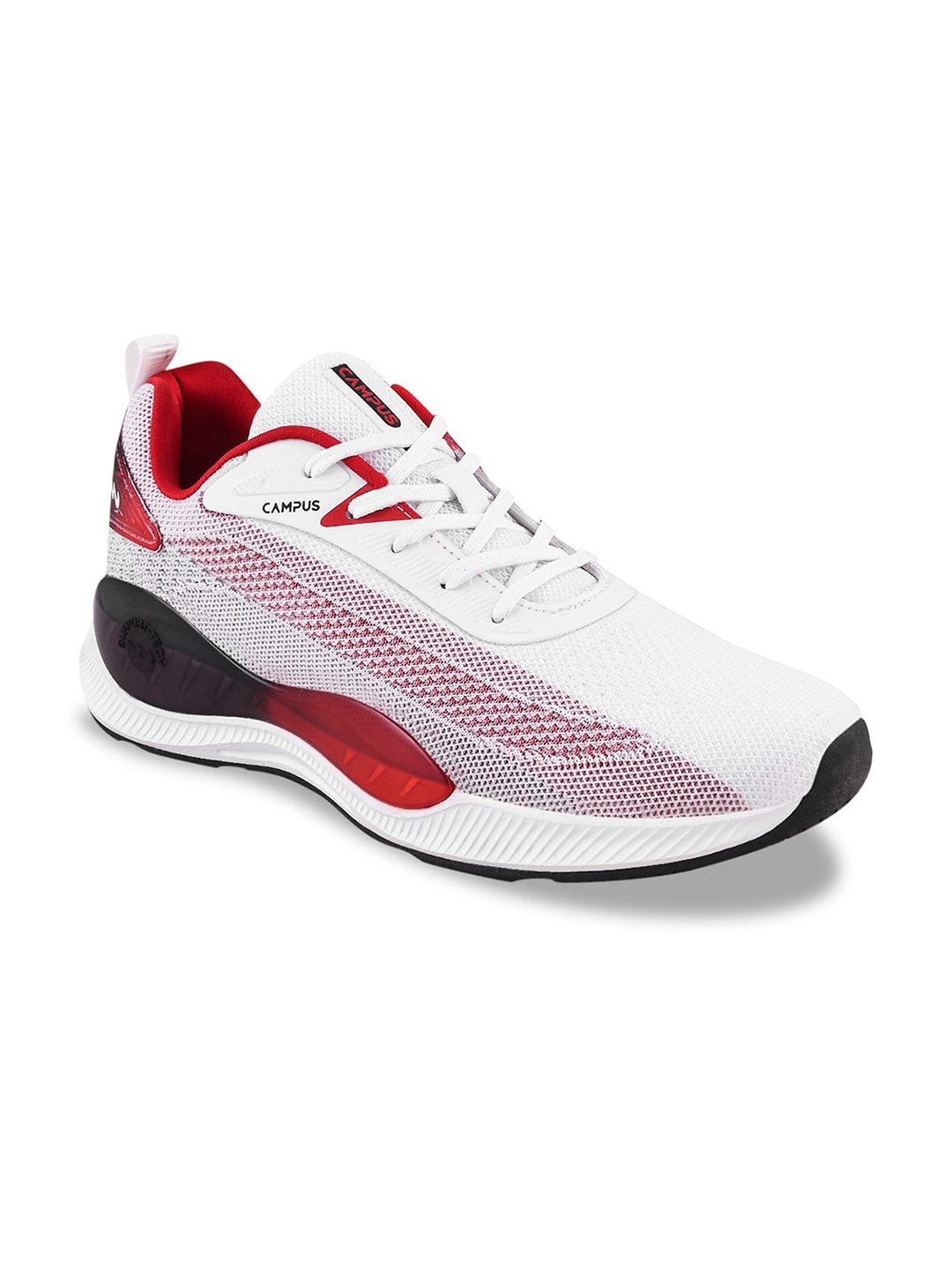 

Campus Men Mesh Lace-Up Running Non-Marking Shoes, White