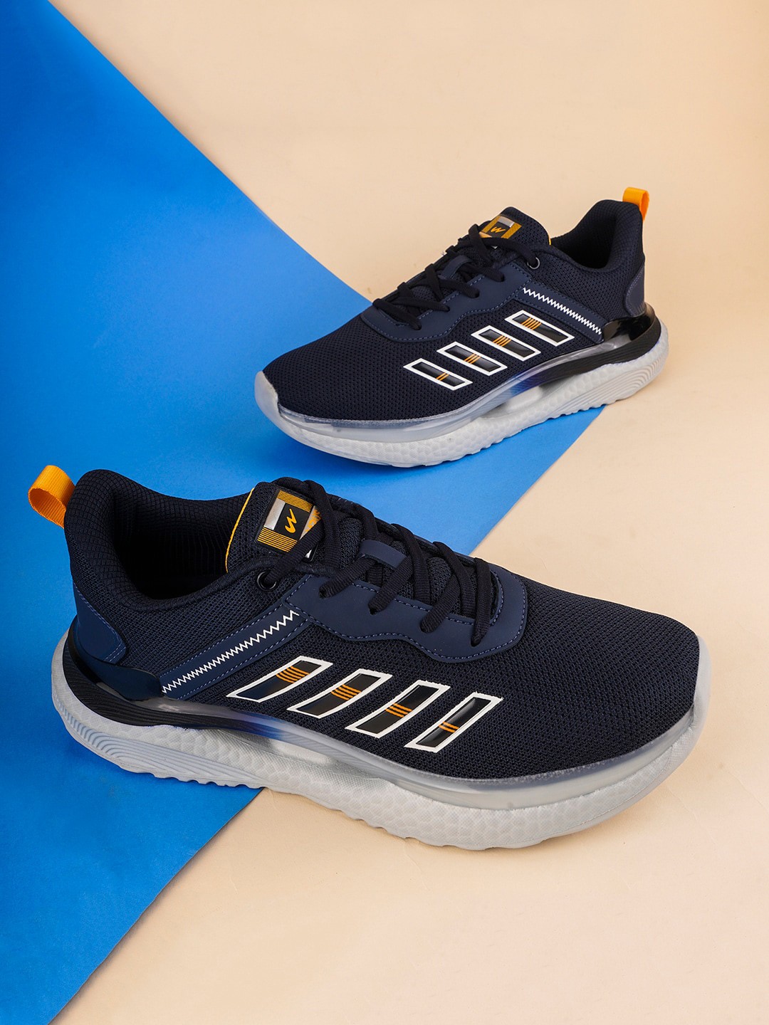 

Campus Men Mesh Lace-Up Running Non-Marking Shoes, Navy blue