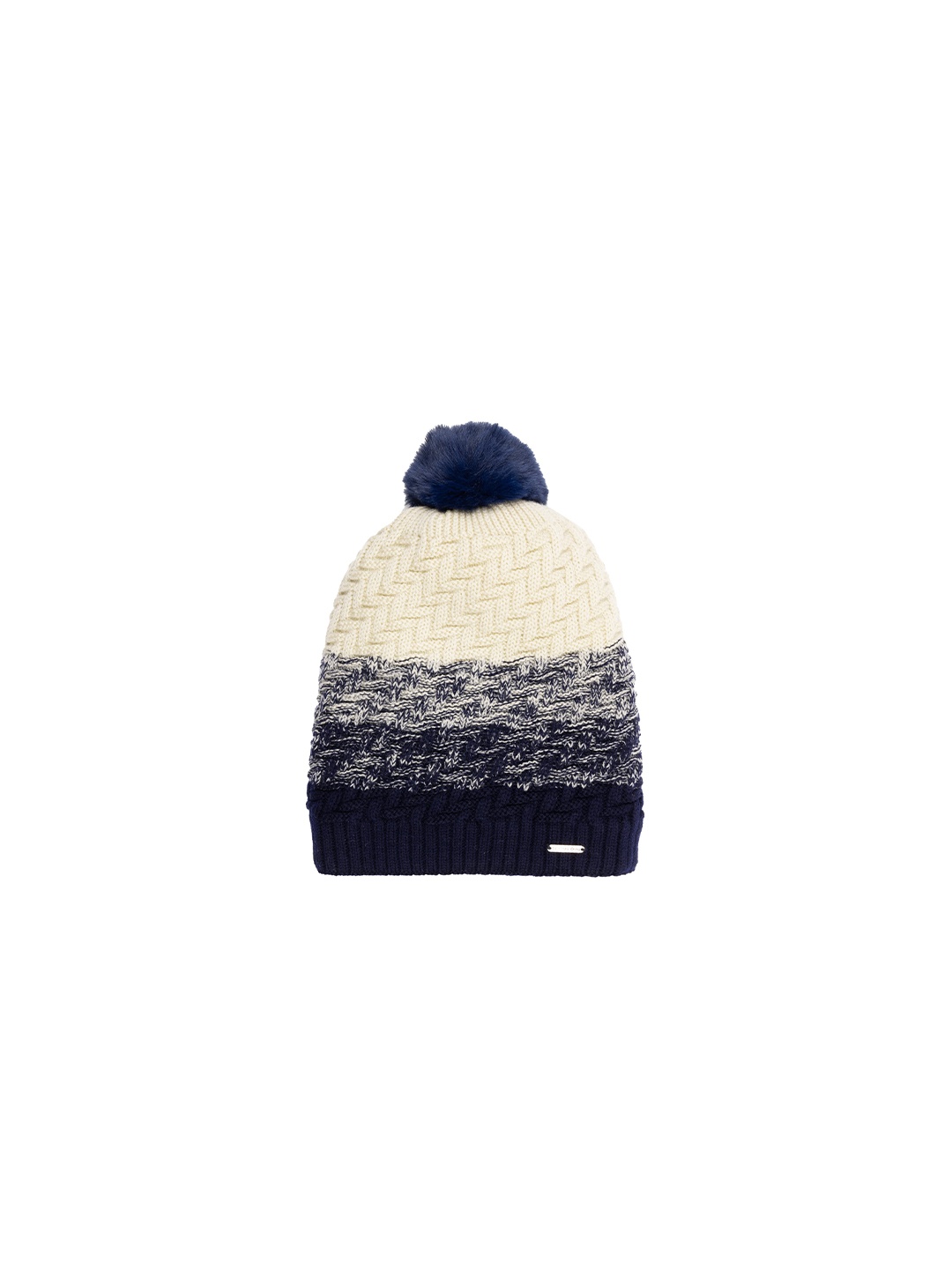 

Status Quo Women Colourblocked Acrylic Beanie, Navy blue