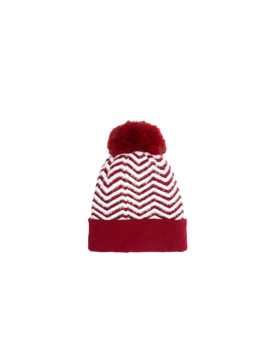

Status Quo Women Self Design Acrylic Beanie, Maroon