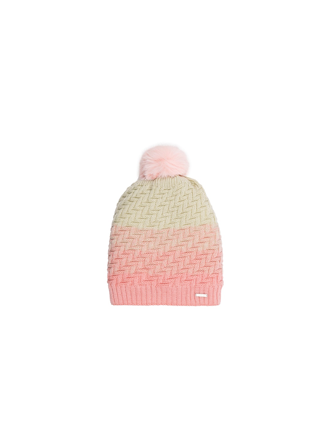 

Status Quo Women Colourblocked Acrylic Beanie, Pink